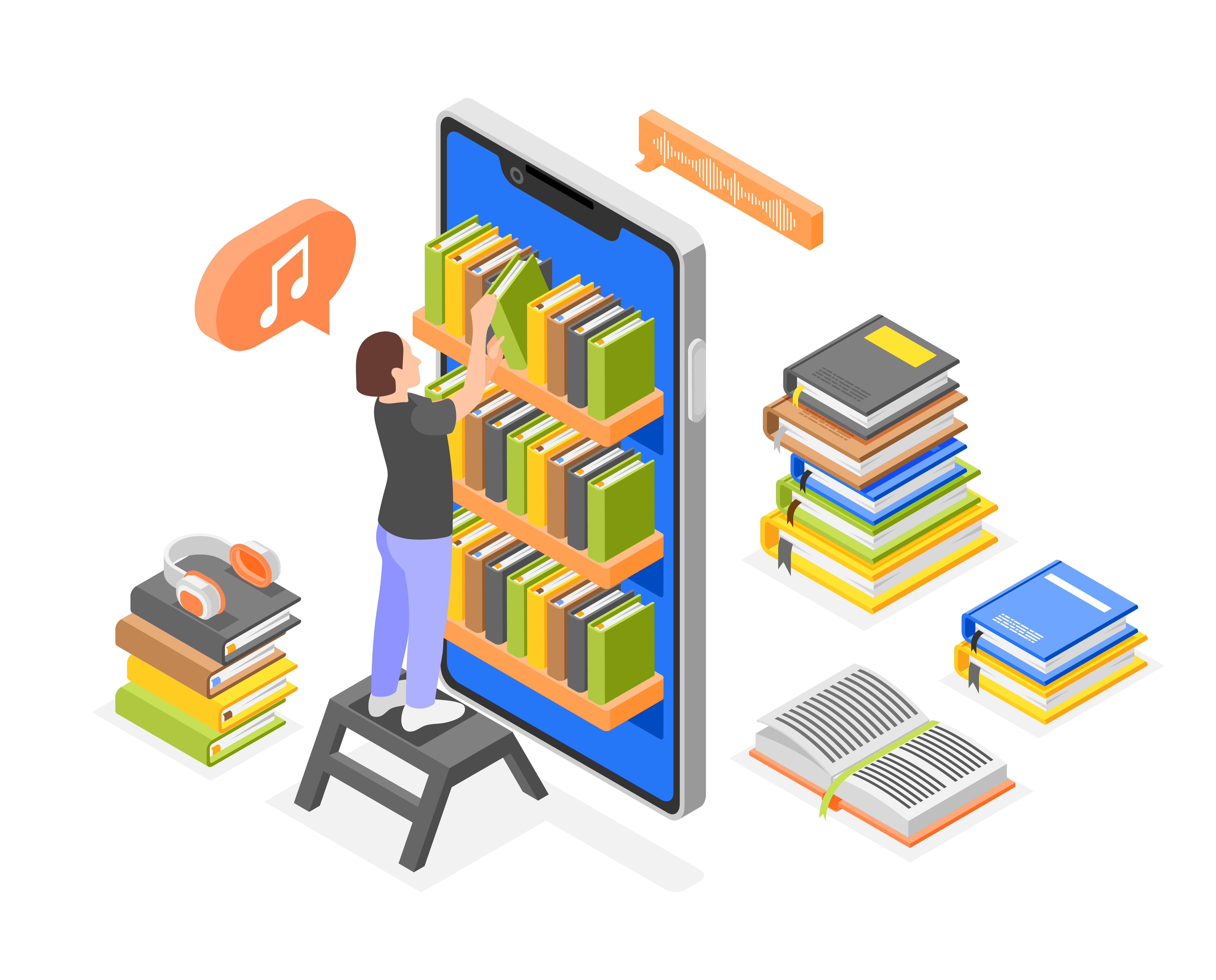 Digitale Bücher und E-Reader, moderne Lesetechnologie